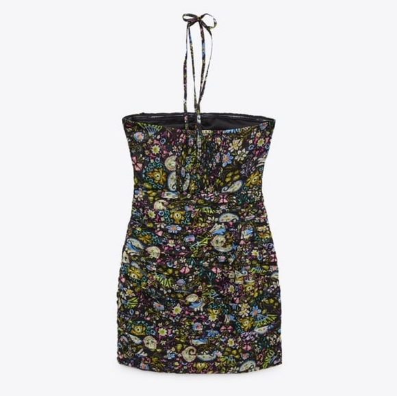 ZARA draped halter mini dress - Picture 3 of 7